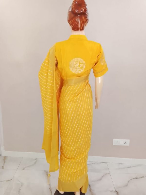 Yellow Banarasi Saree - Image 4