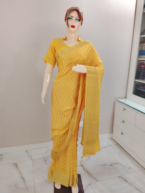 Yellow Banarasi Saree