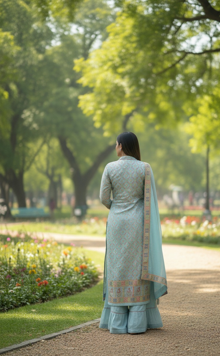 Light Blue Sharara Suit - Image 5