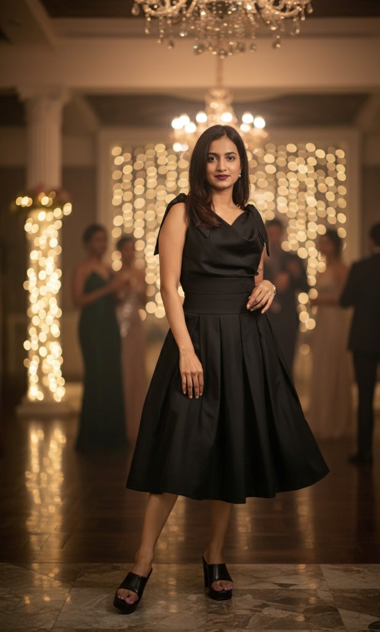Black Dress V-neck