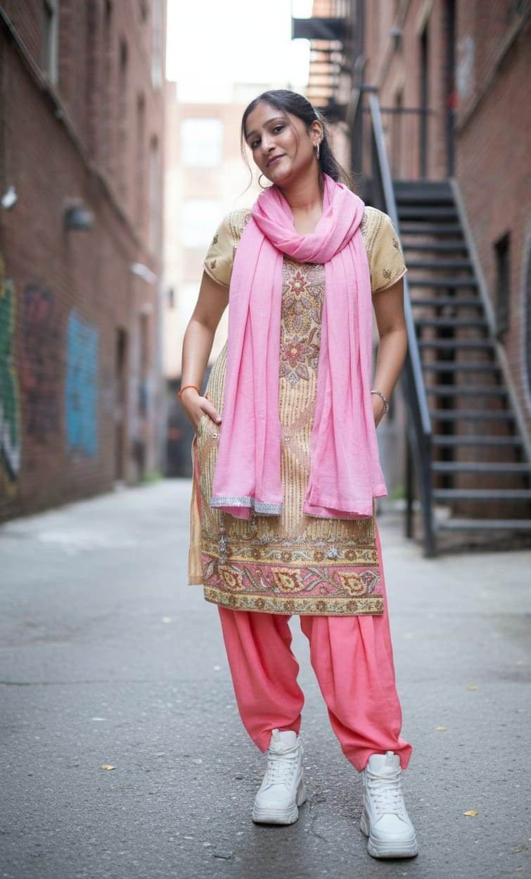 Pink And Golden Suit (Line Pattern) - Image 6