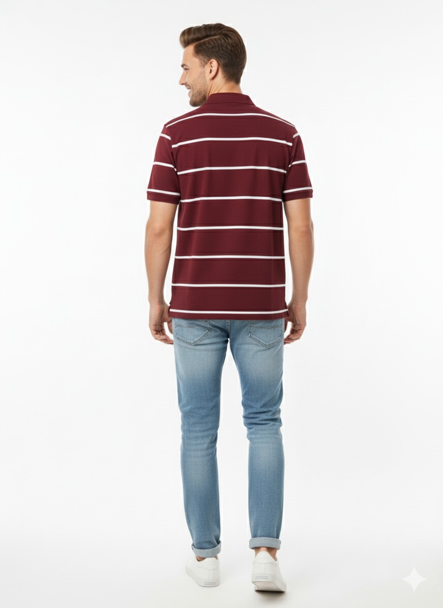 Maroon Lining Tshirt - Image 2