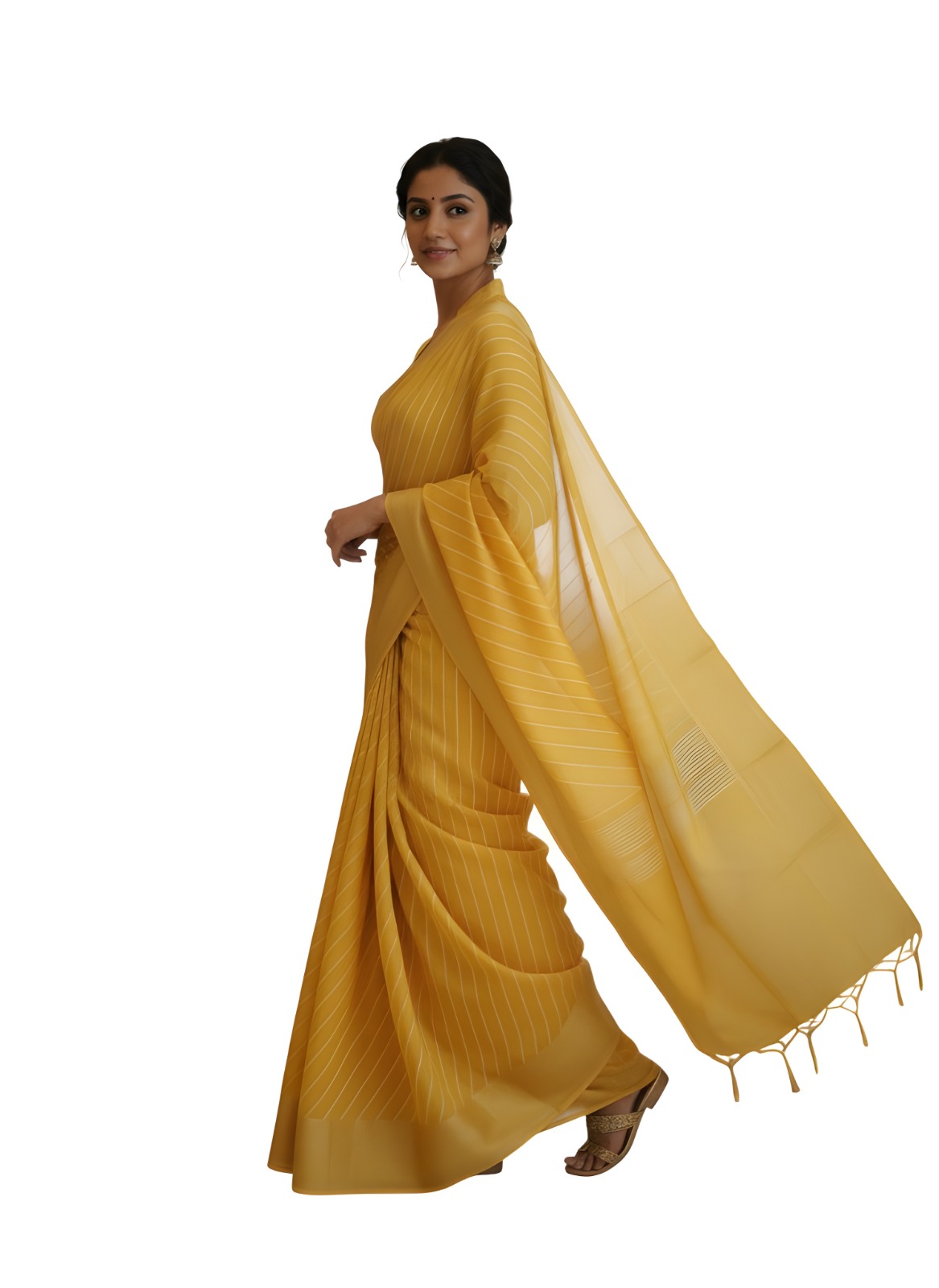 Yellow Banarasi Saree - Image 3