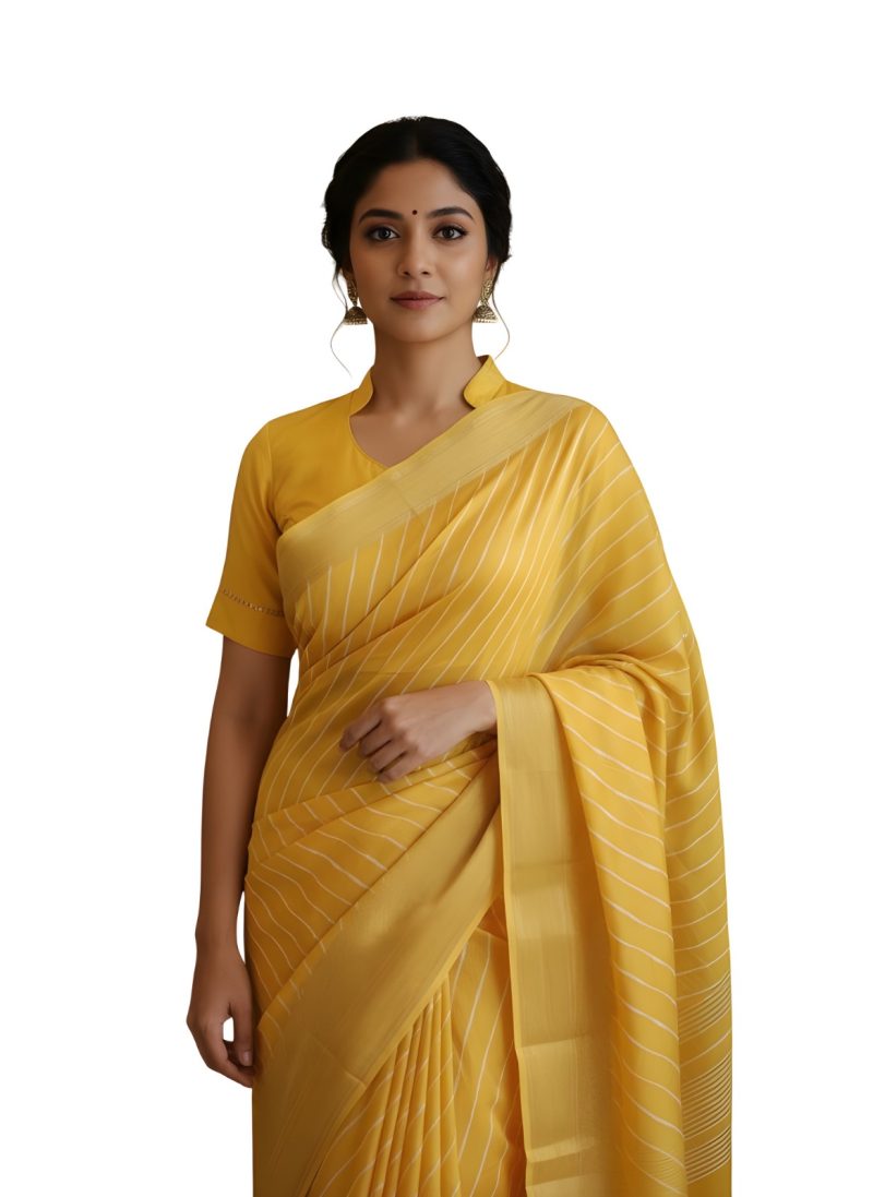 Yellow Banarasi Saree - Image 2