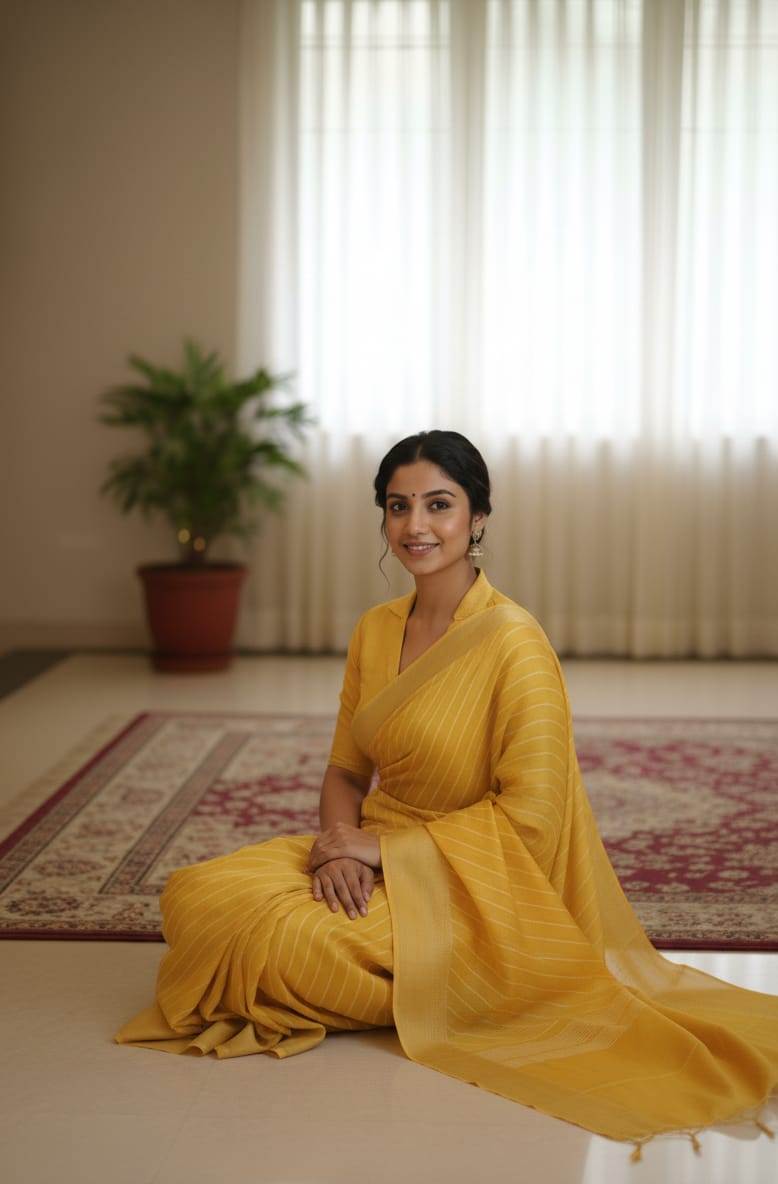 Yellow Banarasi Saree - Image 6