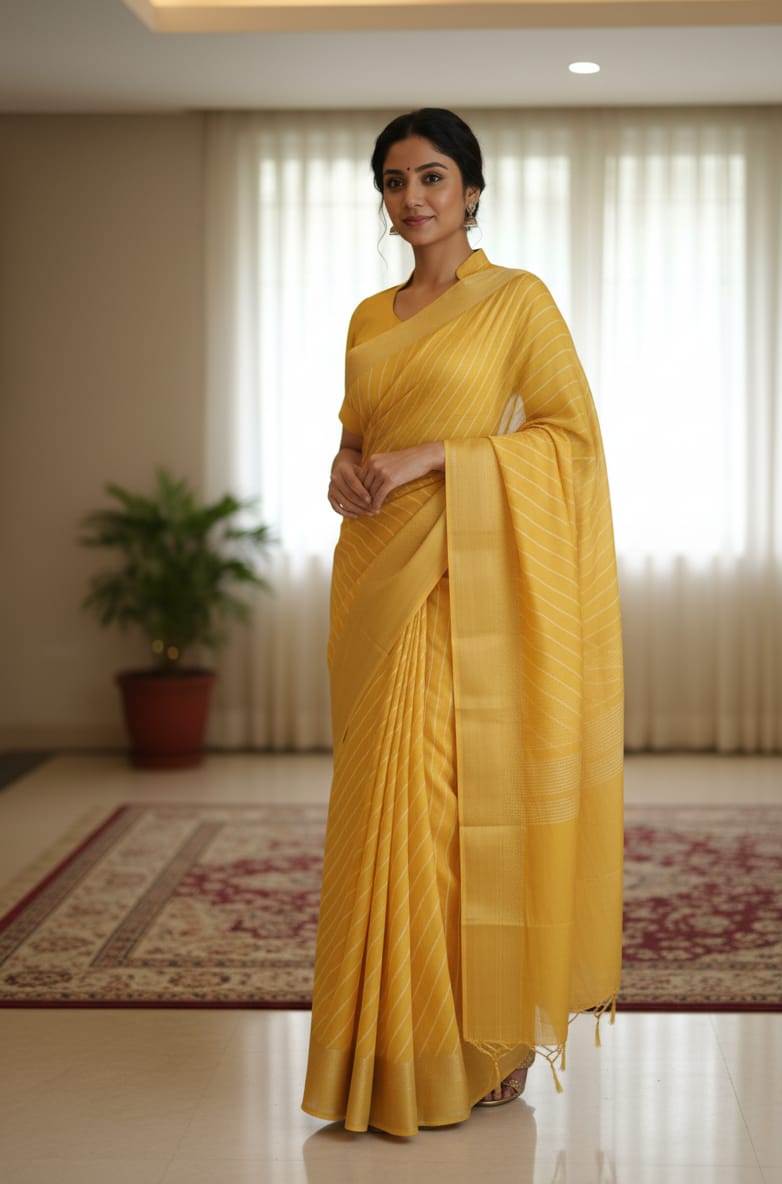 Yellow Banarasi Saree