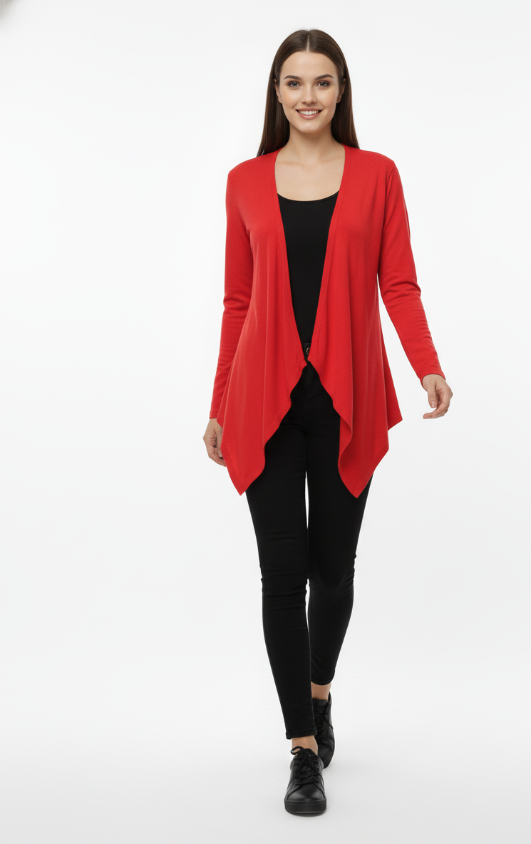 Draped Cascade Red Shrug - Image 4