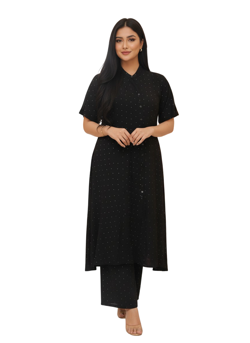 Black kurta with plazzo