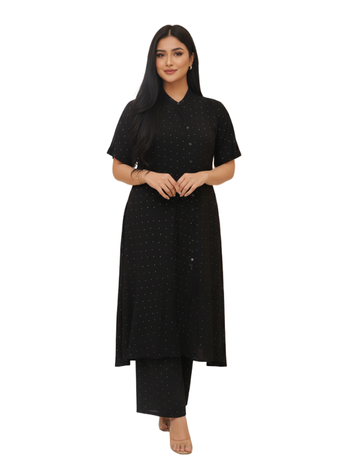 Black kurta with plazzo - Image 2