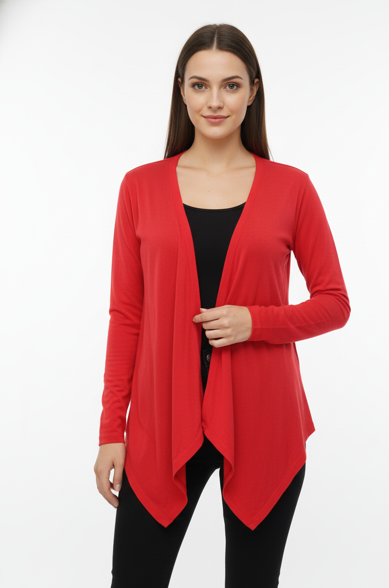 Draped Cascade Red Shrug