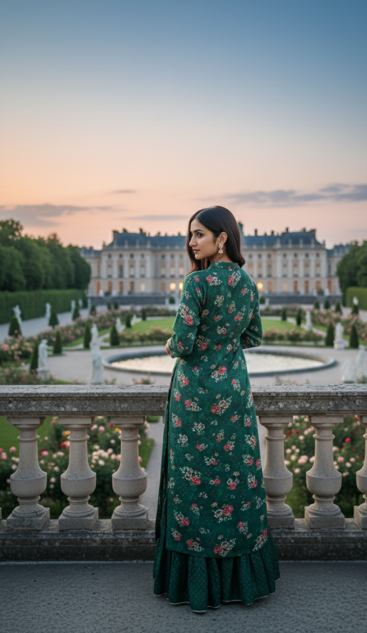 Dark Green Sharara suit - Image 2