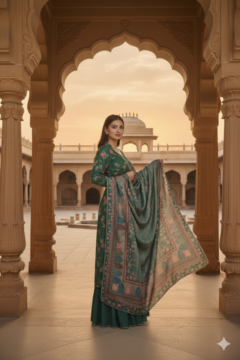 Dark Green Sharara suit - Image 5