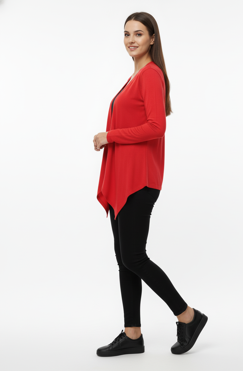Draped Cascade Red Shrug - Image 3