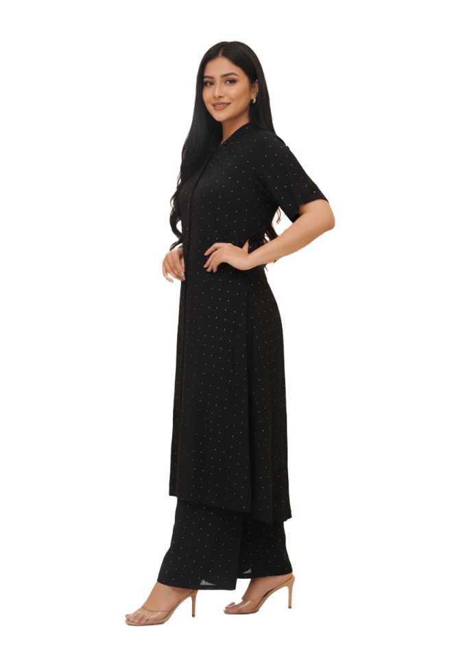 Black kurta with plazzo - Image 3