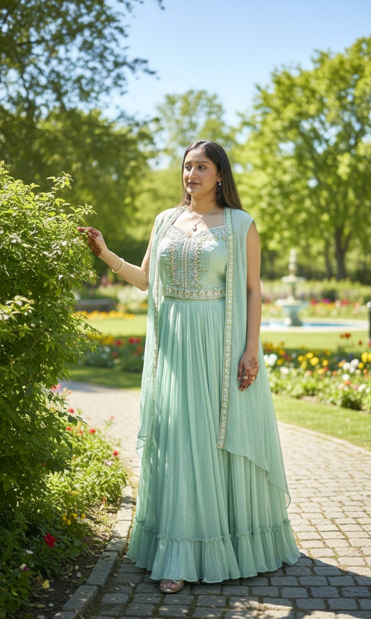 Anarkali With Shrug - Image 4