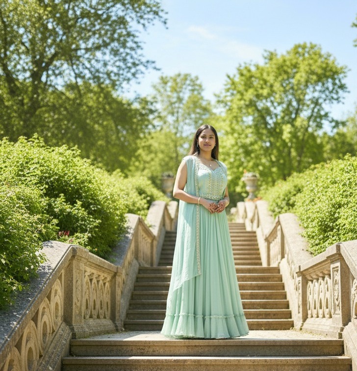 Anarkali With Shrug - Image 3