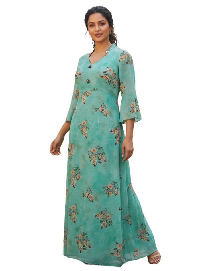 Blue Straigth Gown