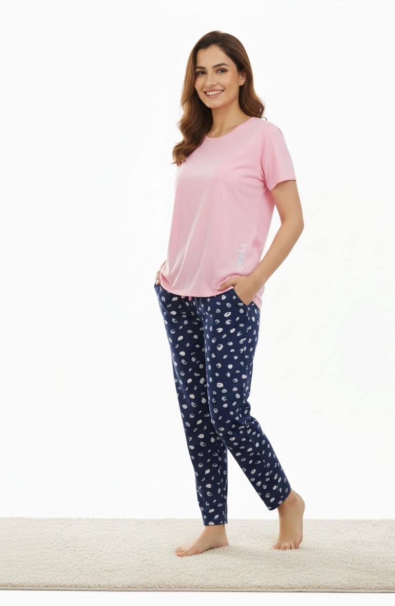 Pink Blue Night Suit - Image 4