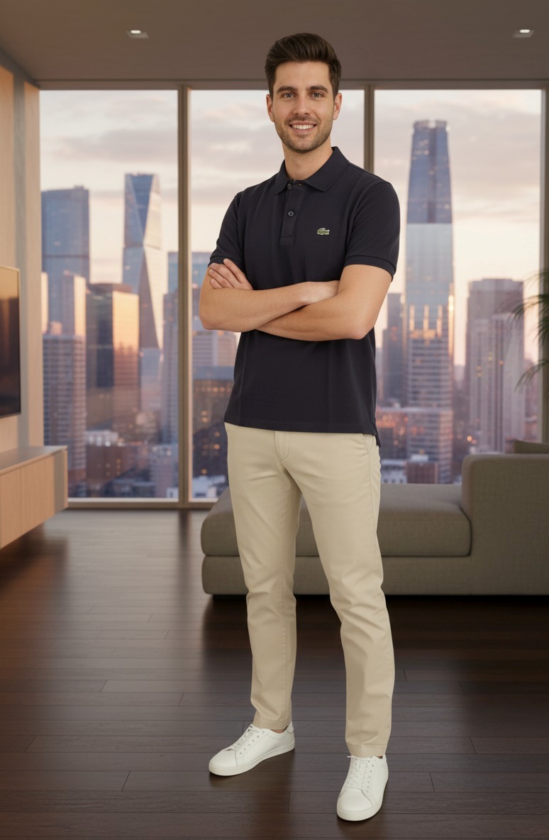 Black Men's Polo T-Shirt - Image 3