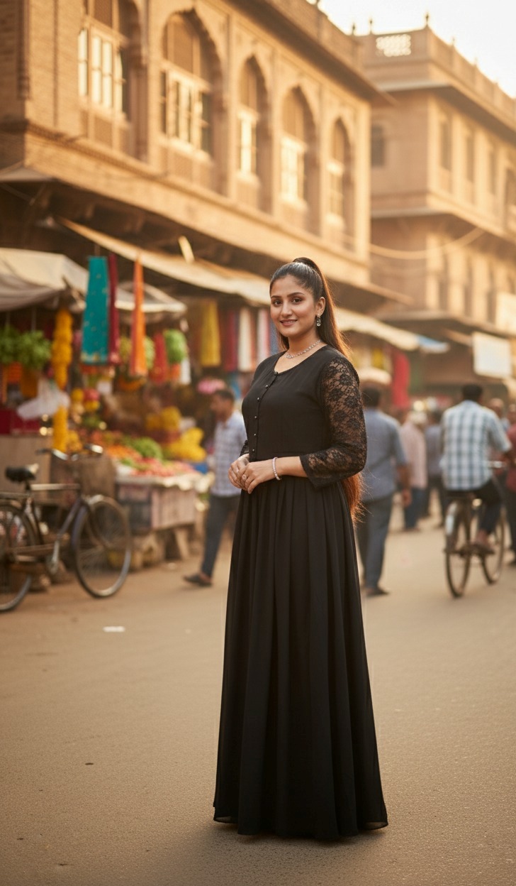 Black long gown - Image 2