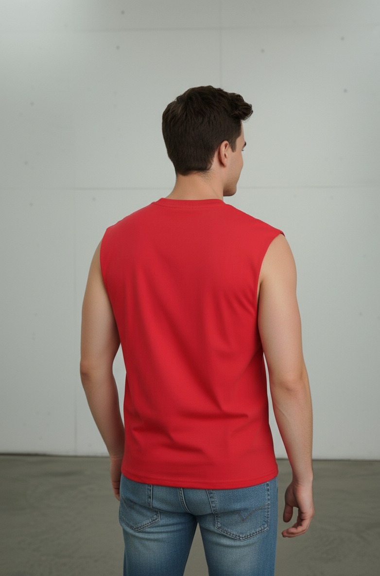 Red T-Shirt Sleveless - Image 7