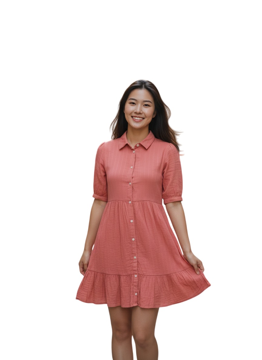 Coral mini-dress - Image 6