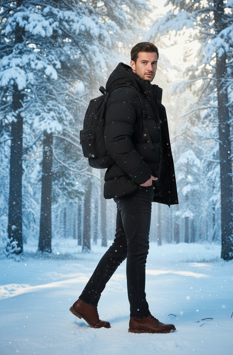 Black puffer jacket - Image 3