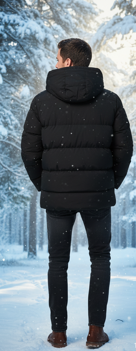 Black puffer jacket - Image 4