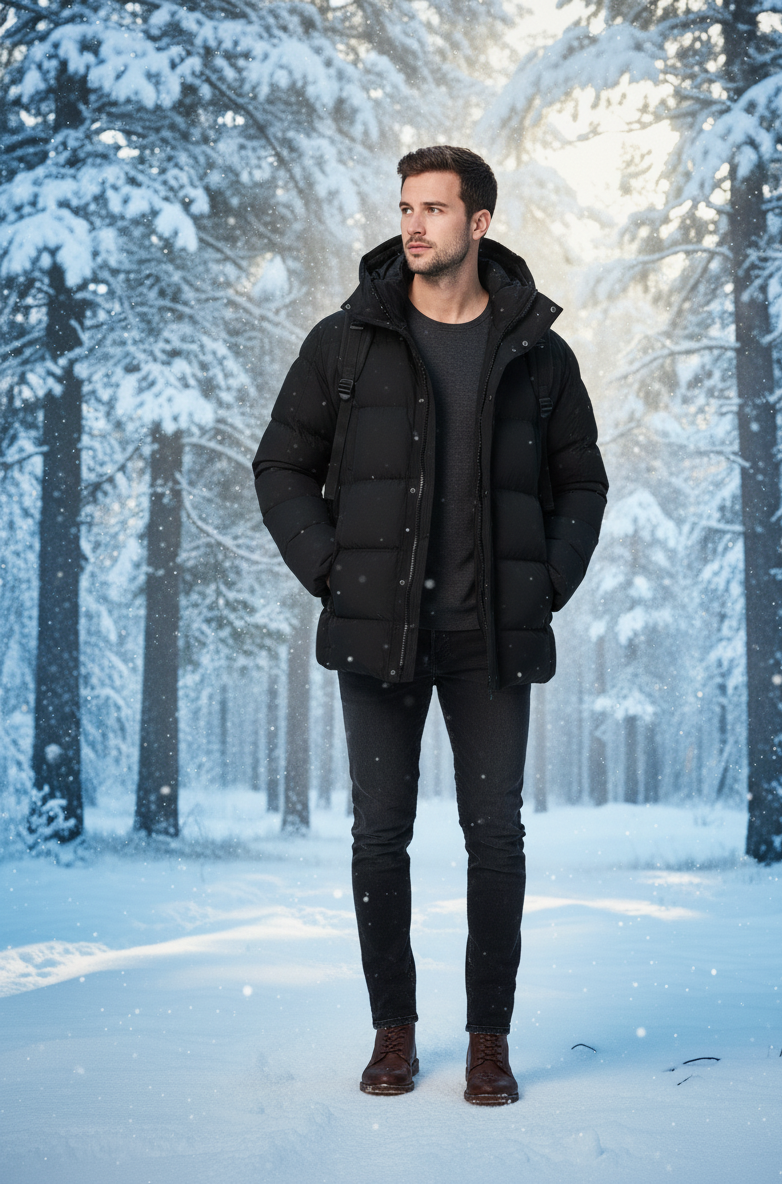Black puffer jacket - Image 2