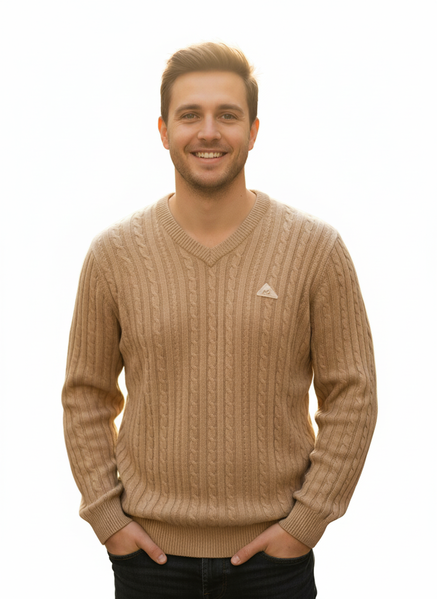 Men's V-neck pullover sweater - Image 3