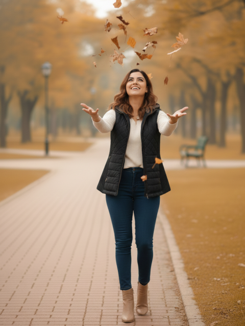 Black Sleeveless Jacket