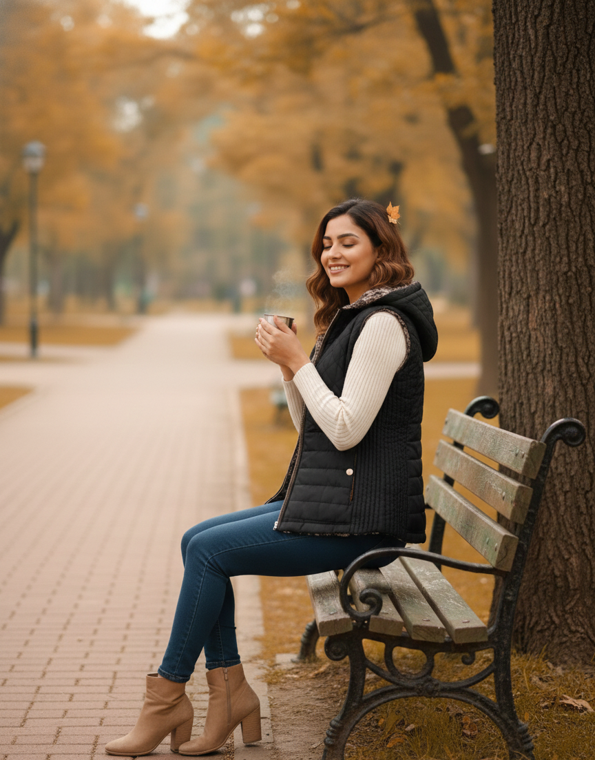 Black Sleeveless Jacket - Image 2