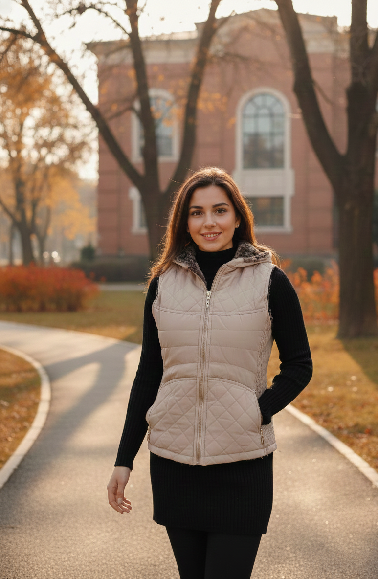 Cream Sleeveless Jacket - Image 4