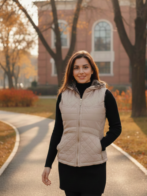 Cream Sleeveless Jacket