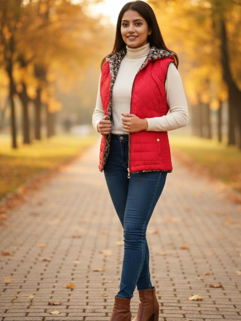 Red Sleeveless Jacket