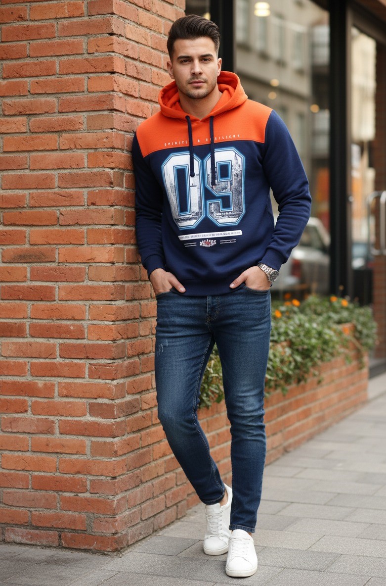 Orange Blue Hoodie OCTAVE - Image 3