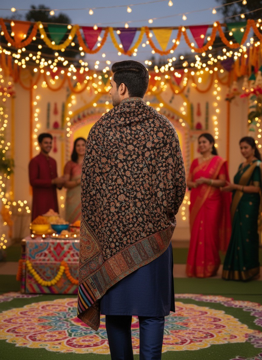 Men's Multi Color Shawl (Lohi) - Image 2