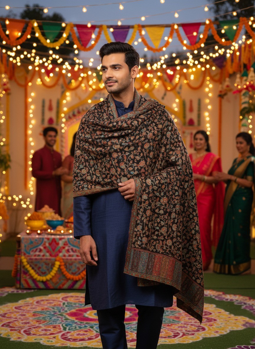 Men's Multi Color Shawl (Lohi)