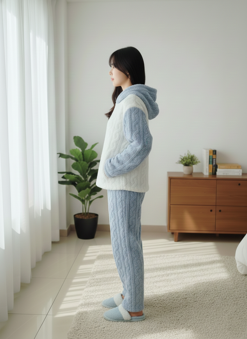 Blue-and-Cream Night Wear - Image 2