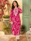 Pink Chikankari Kurta Set