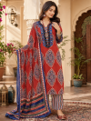 Multicolor Ajrakh Work Suit