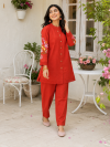 Orange Back Embroidered Co-ord Set