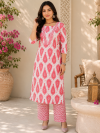Red-White Kurta Set