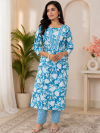 Blue-White Kurta Set