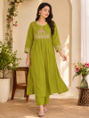 Olive Green A-Line Kurta Set