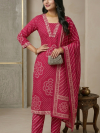 Bandhej Print Pink Kurta Set