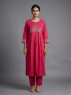 A-Line Pink Kurta Set